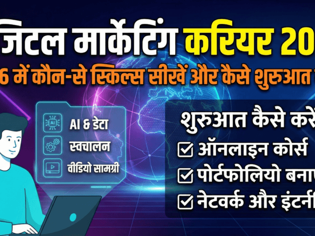डिजिटल मार्केटिंग करियर 2026 हिंदी में: 2026 में कौन-से स्किल्स सीखें और कैसे शुरुआत करें?