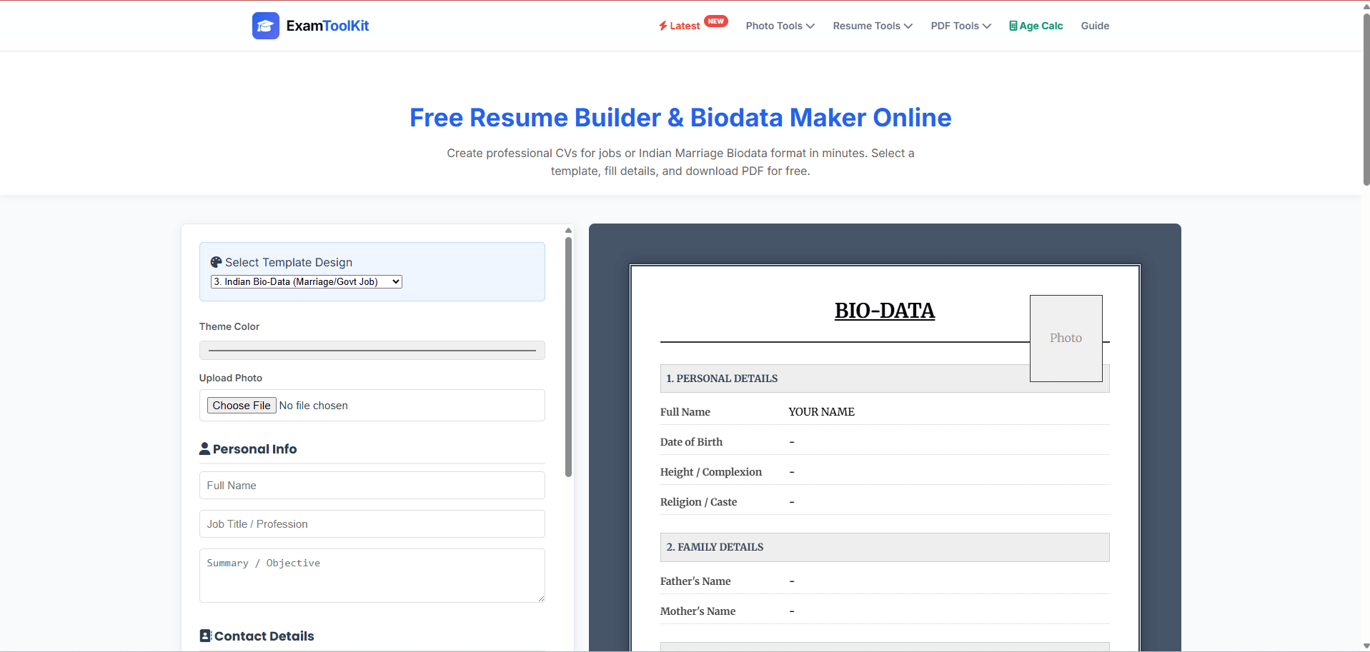 Mobile se Resume kaise banaye Examtoolkit 
